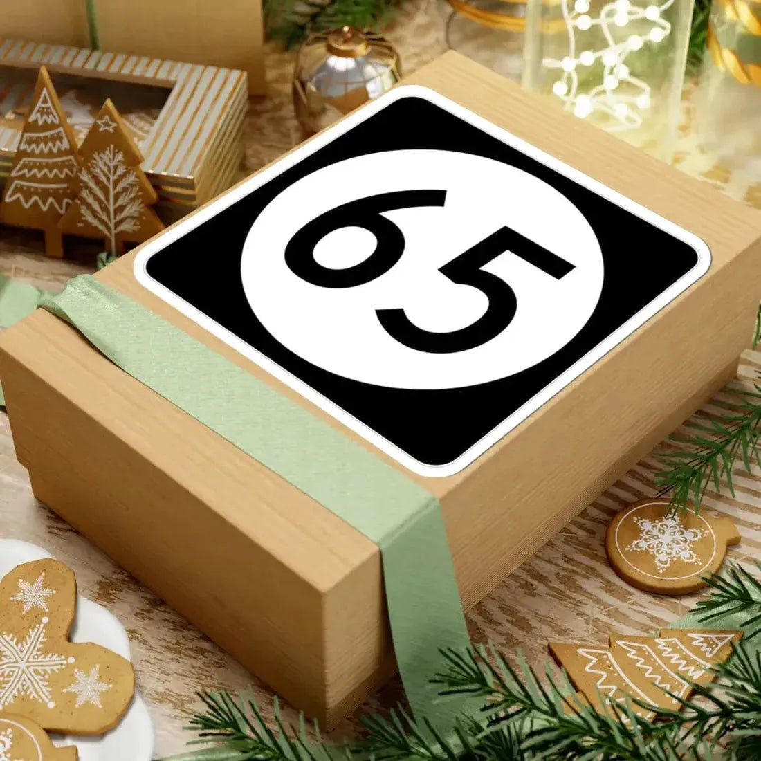 Iowa 65 (Iowa) (Road Sign) STICKER Vinyl Kiss-Cut Decal - The Sticker Space