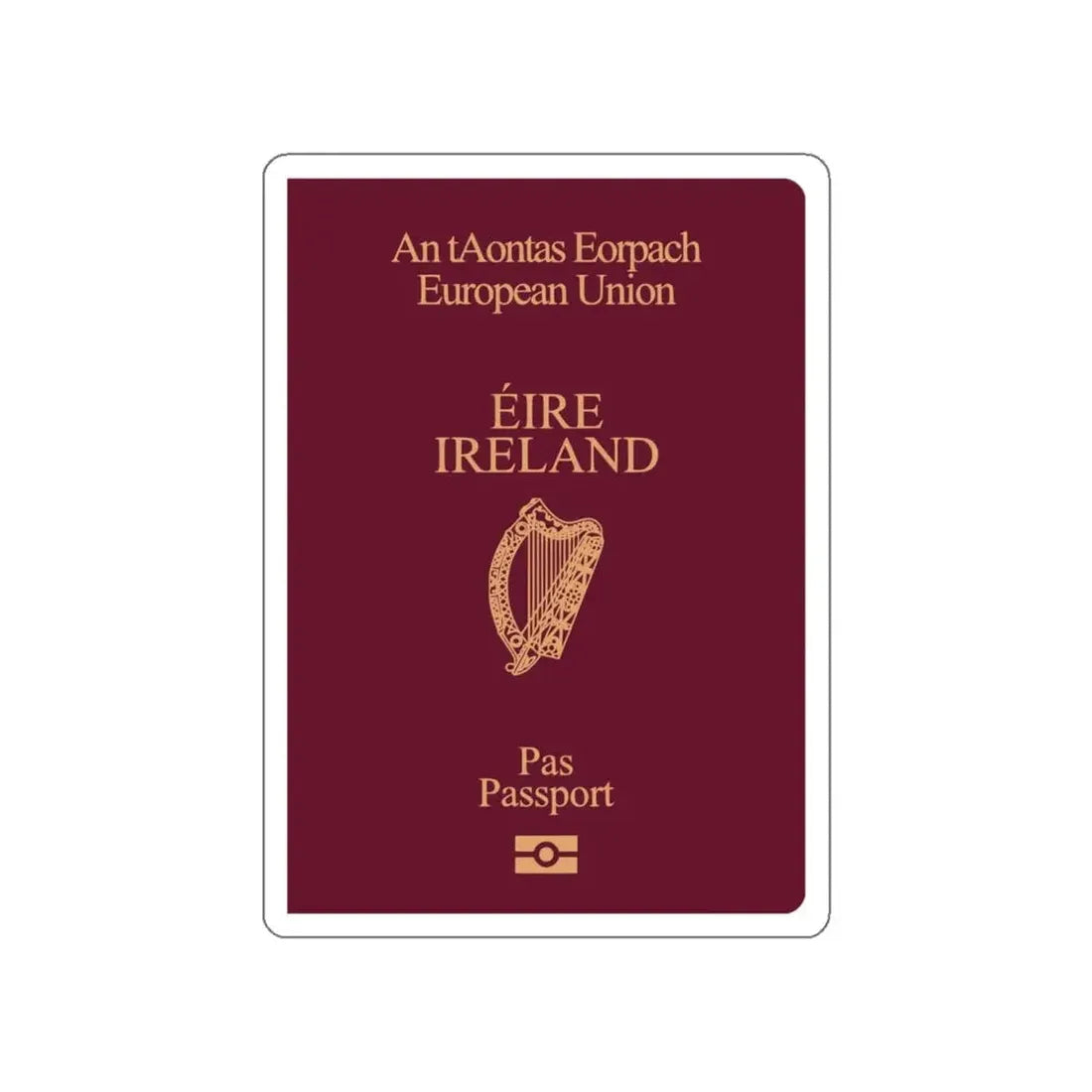 Irish Passport STICKER Vinyl Die-Cut Decal - The Sticker Space