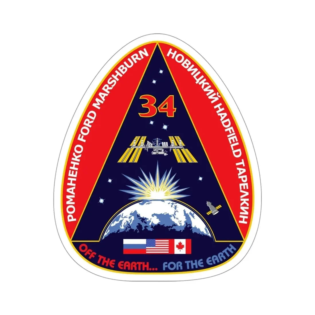 ISS Expedition 34 (NASA) STICKER Vinyl Die-Cut Decal - The Sticker Space