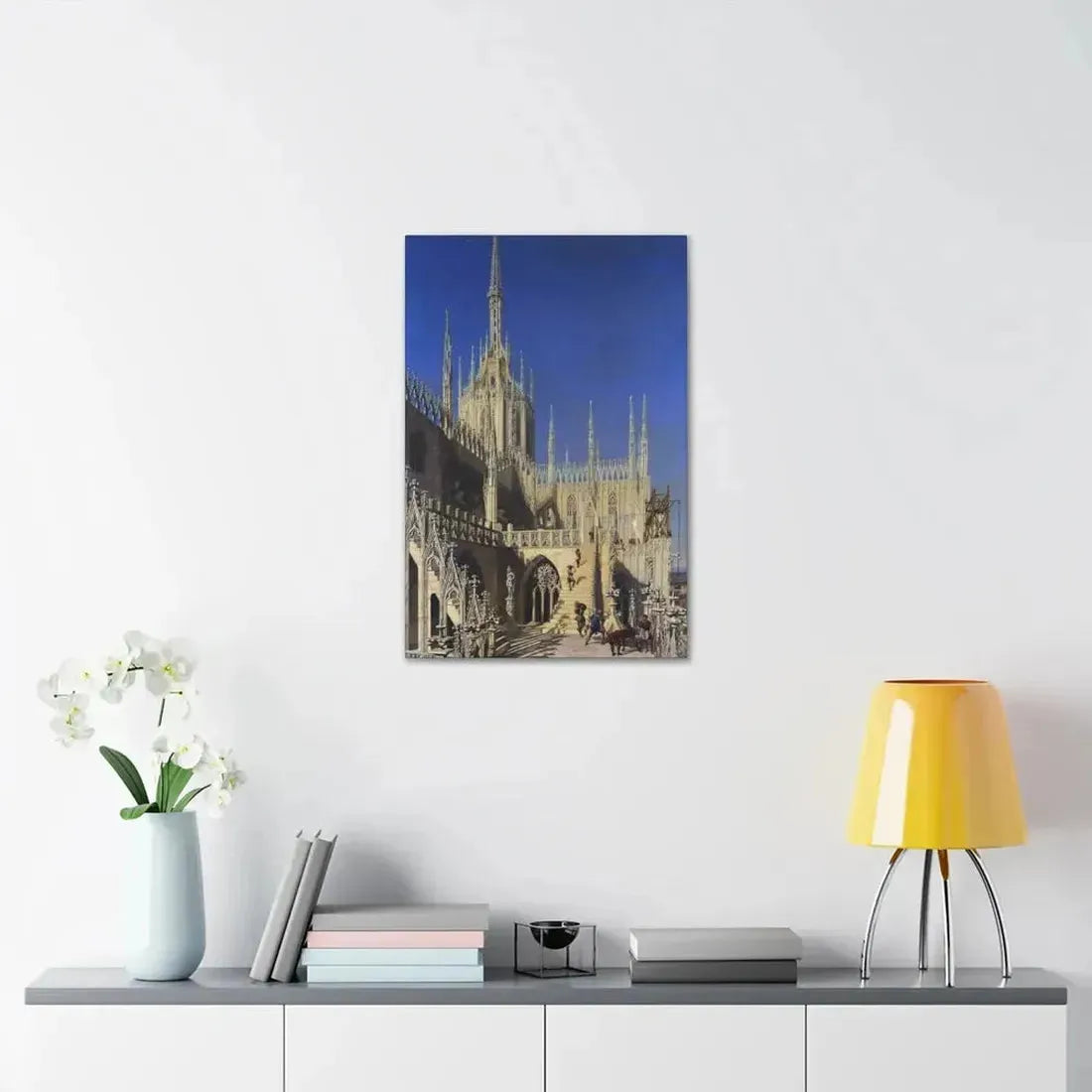 Johann Karl Schultz (1801-1873) Tower of the Milan Cathedral 1829 - Canvas Wall Art - The Sticker Space