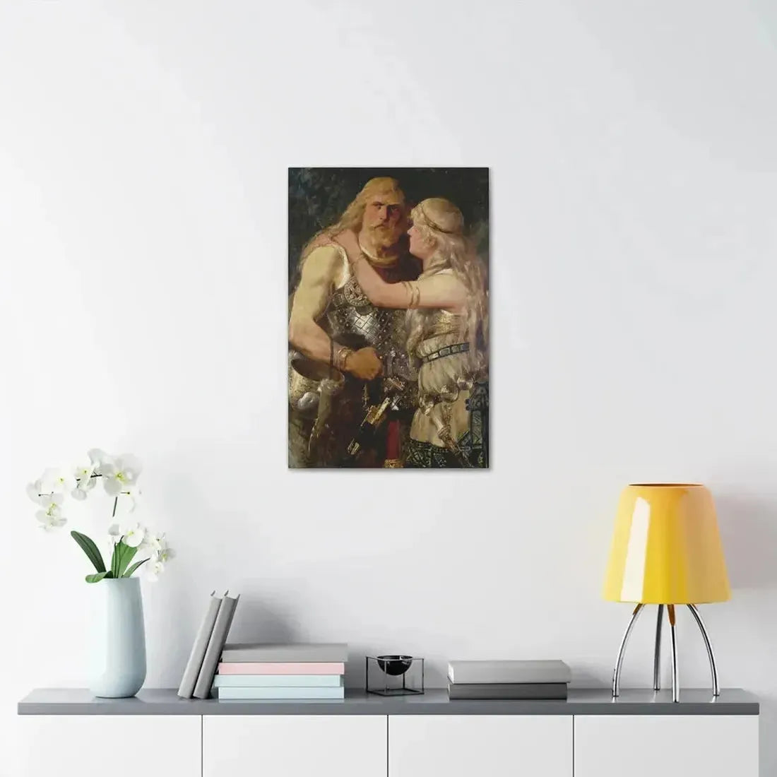 Johannes Gehrts (1855-1921) Armin verabschiedet sich von Thusnelda - 1884 - Canvas Wall Art - The Sticker Space