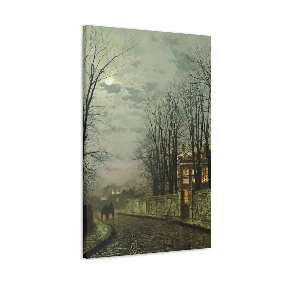 John Atkinson Grimshaw (1836-1893) A Wintry Moon 1886 - Canvas Wall Art - The Sticker Space