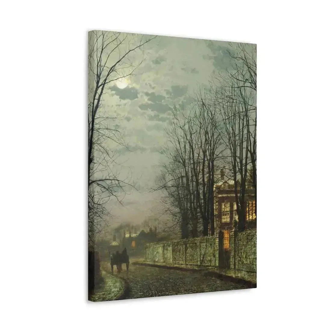 John Atkinson Grimshaw (1836-1893) A Wintry Moon 1886 - Canvas Wall Art - The Sticker Space