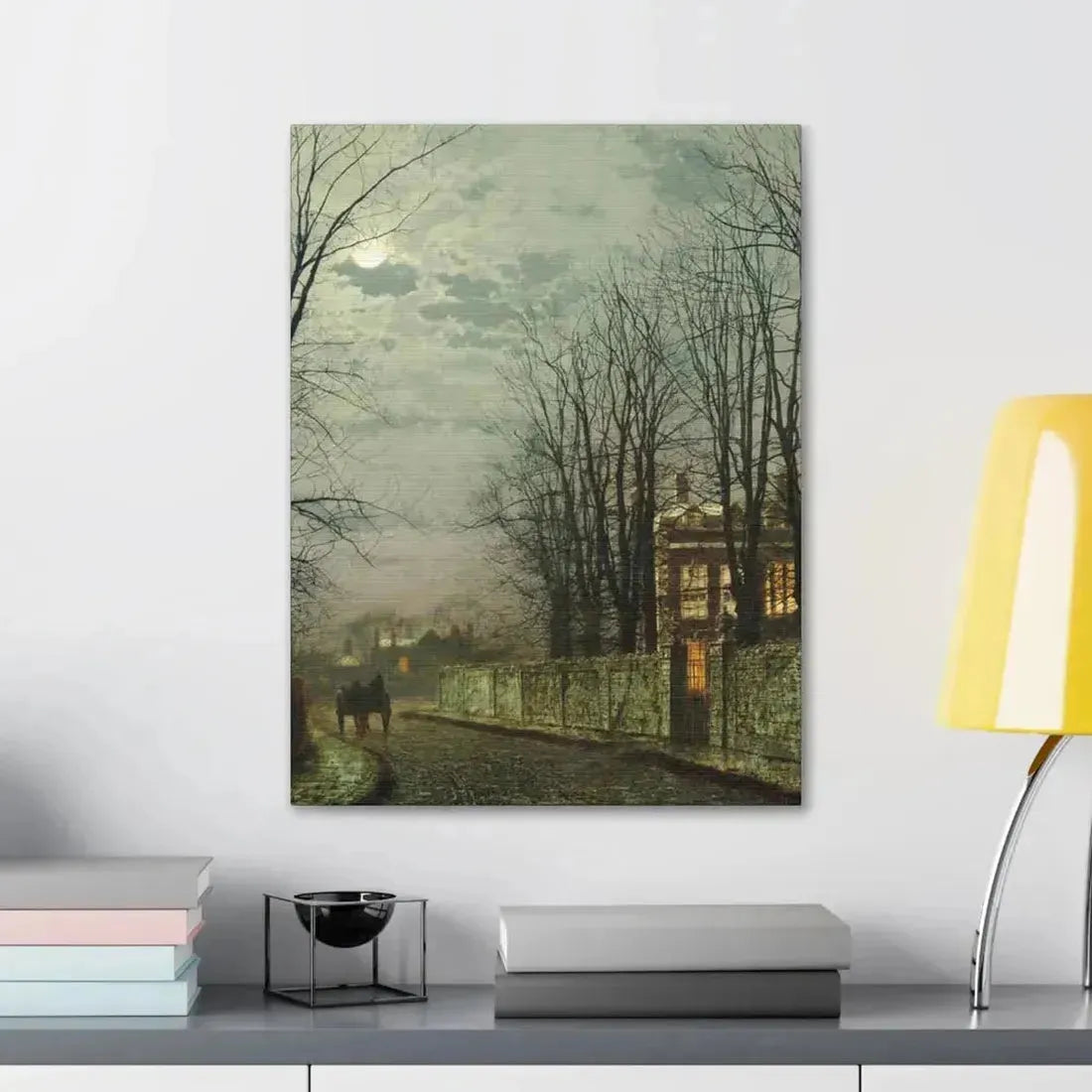 John Atkinson Grimshaw (1836-1893) A Wintry Moon 1886 - Canvas Wall Art - The Sticker Space