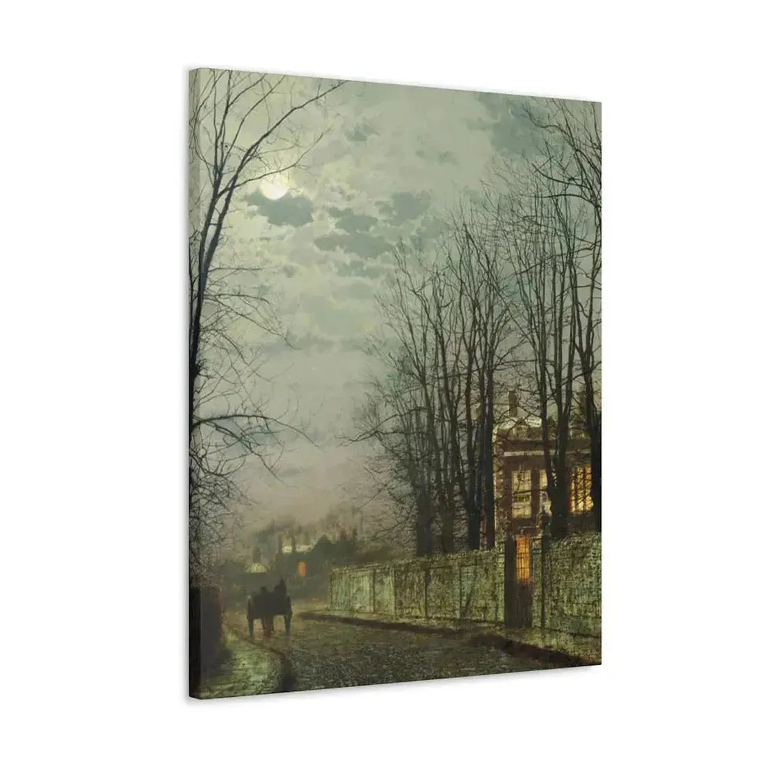 John Atkinson Grimshaw (1836-1893) A Wintry Moon 1886 - Canvas Wall Art - The Sticker Space
