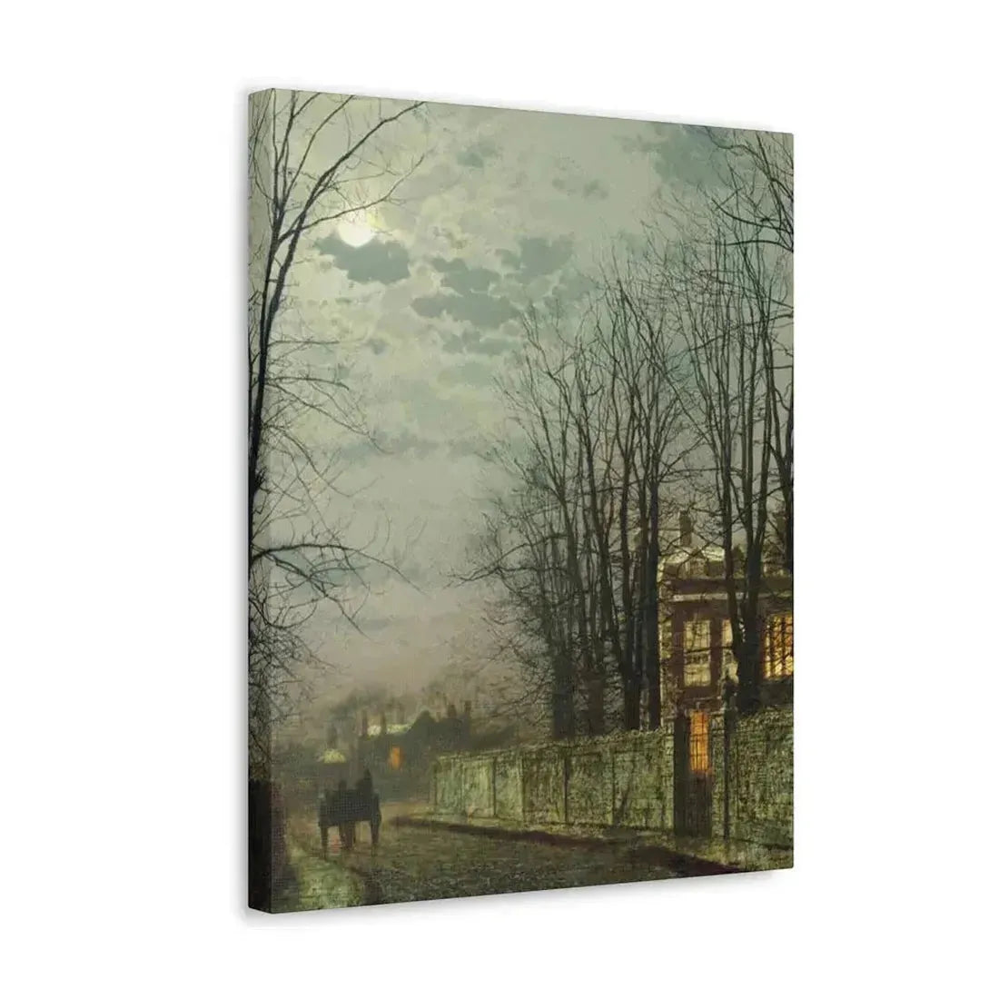 John Atkinson Grimshaw (1836-1893) A Wintry Moon 1886 - Canvas Wall Art - The Sticker Space