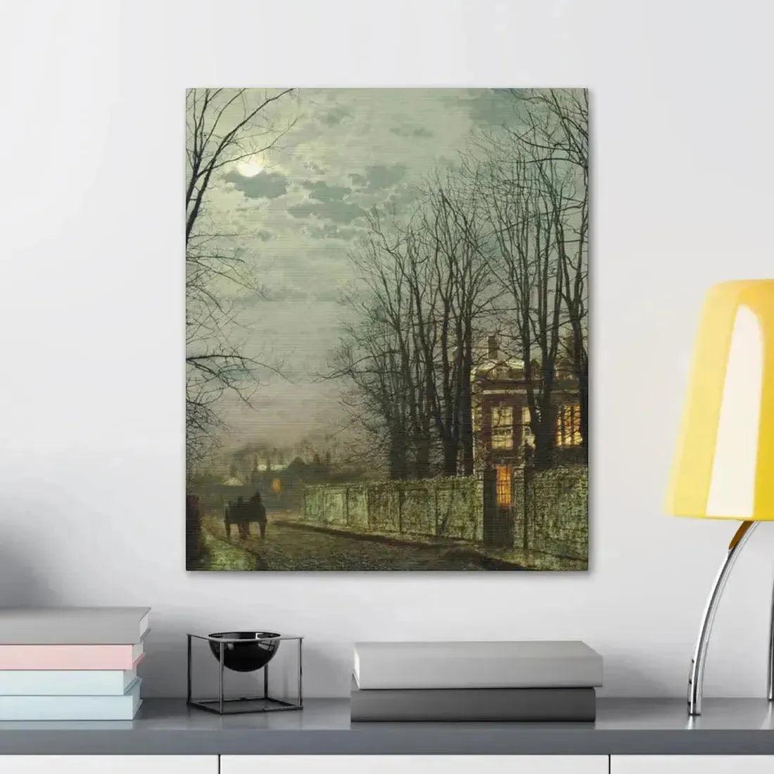 John Atkinson Grimshaw (1836-1893) A Wintry Moon 1886 - Canvas Wall Art - The Sticker Space