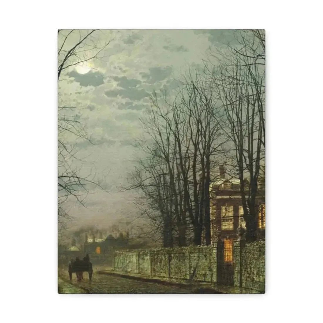 John Atkinson Grimshaw (1836-1893) A Wintry Moon 1886 - Canvas Wall Art - The Sticker Space