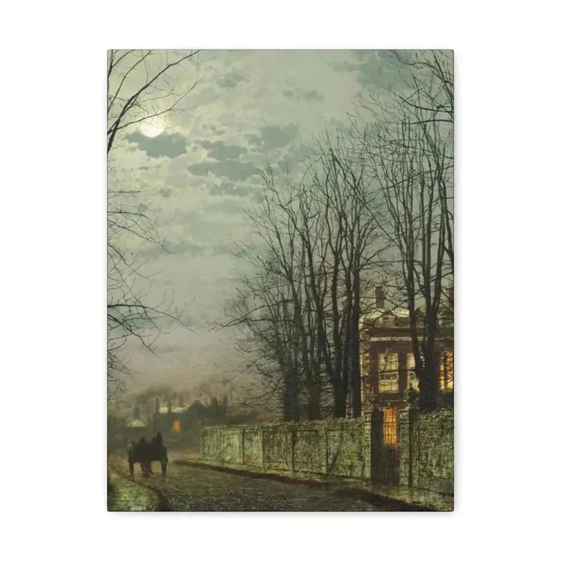 John Atkinson Grimshaw (1836-1893) A Wintry Moon 1886 - Canvas Wall Art - The Sticker Space