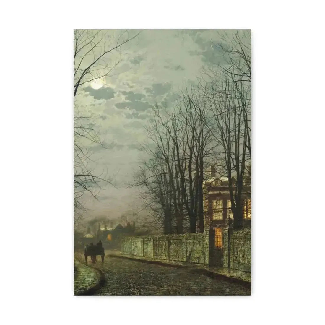 John Atkinson Grimshaw (1836-1893) A Wintry Moon 1886 - Canvas Wall Art - The Sticker Space