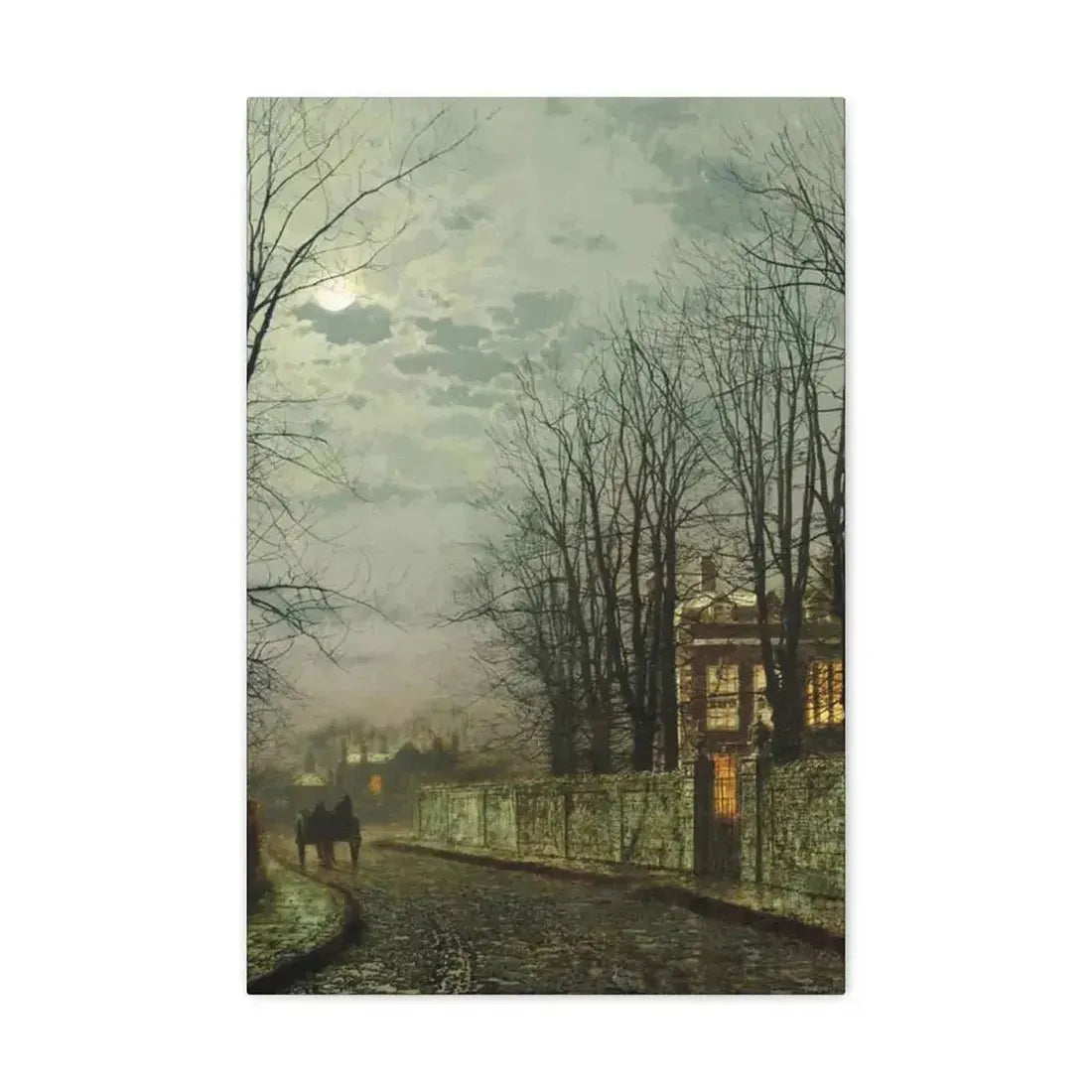 John Atkinson Grimshaw (1836-1893) A Wintry Moon 1886 - Canvas Wall Art - The Sticker Space