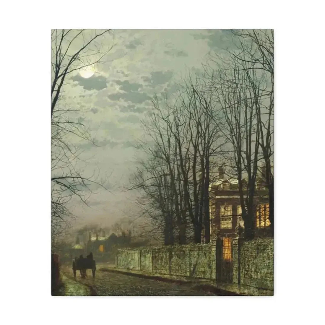 John Atkinson Grimshaw (1836-1893) A Wintry Moon 1886 - Canvas Wall Art - The Sticker Space