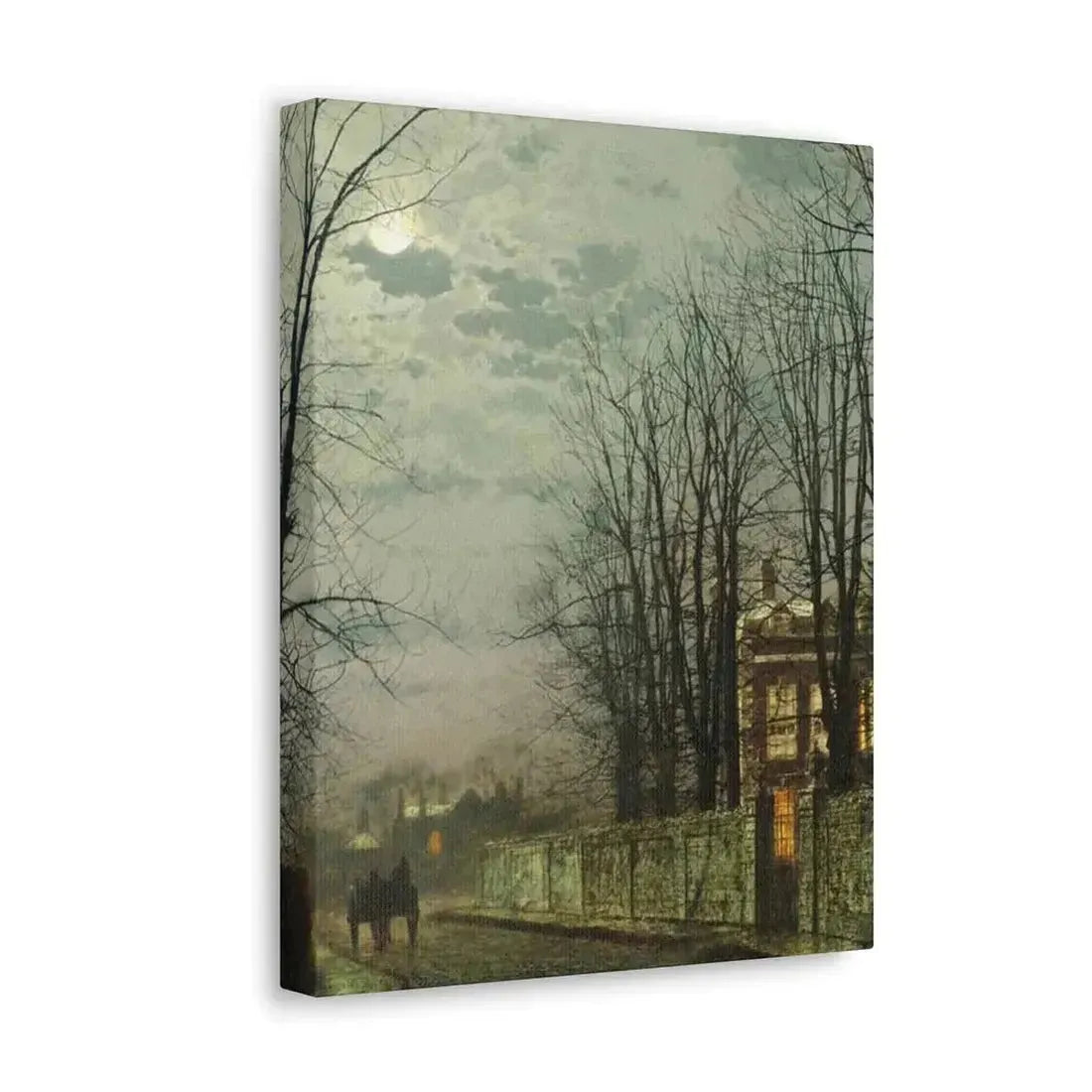 John Atkinson Grimshaw (1836-1893) A Wintry Moon 1886 - Canvas Wall Art - The Sticker Space