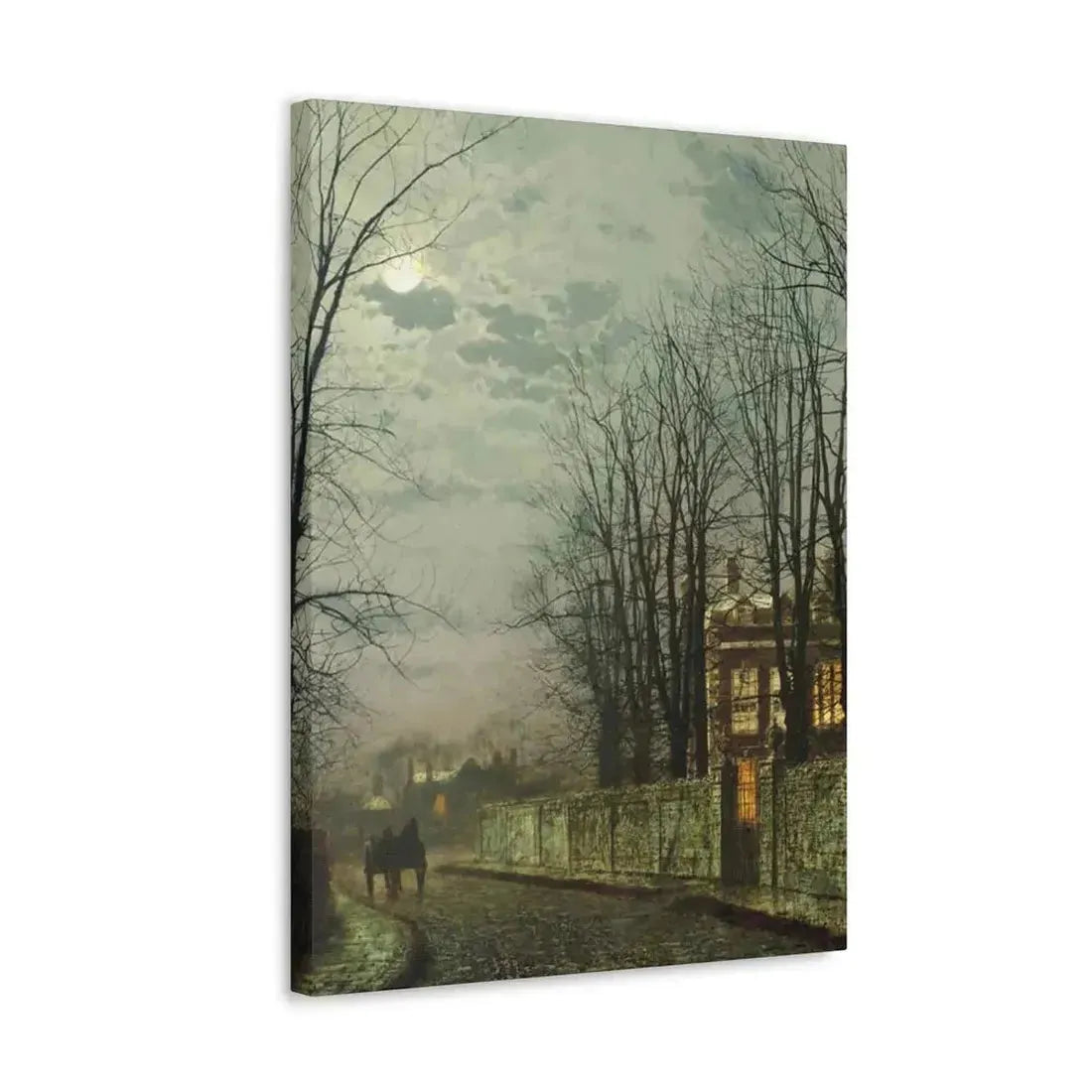 John Atkinson Grimshaw (1836-1893) A Wintry Moon 1886 - Canvas Wall Art - The Sticker Space