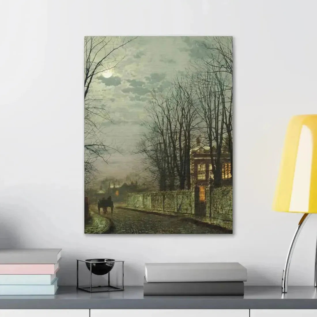 John Atkinson Grimshaw (1836-1893) A Wintry Moon 1886 - Canvas Wall Art - The Sticker Space