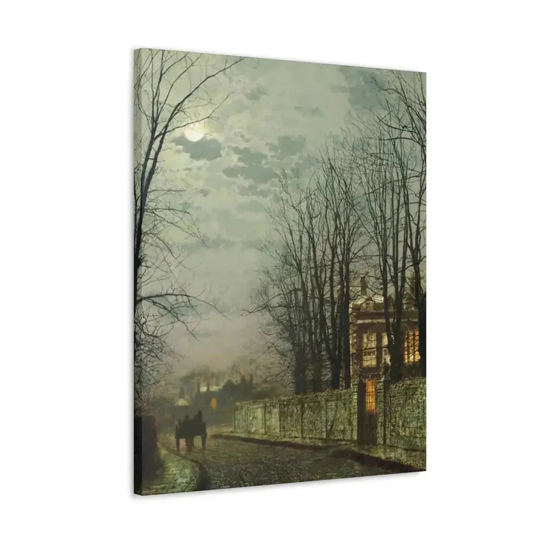 John Atkinson Grimshaw (1836-1893) A Wintry Moon 1886 - Canvas Wall Art - The Sticker Space