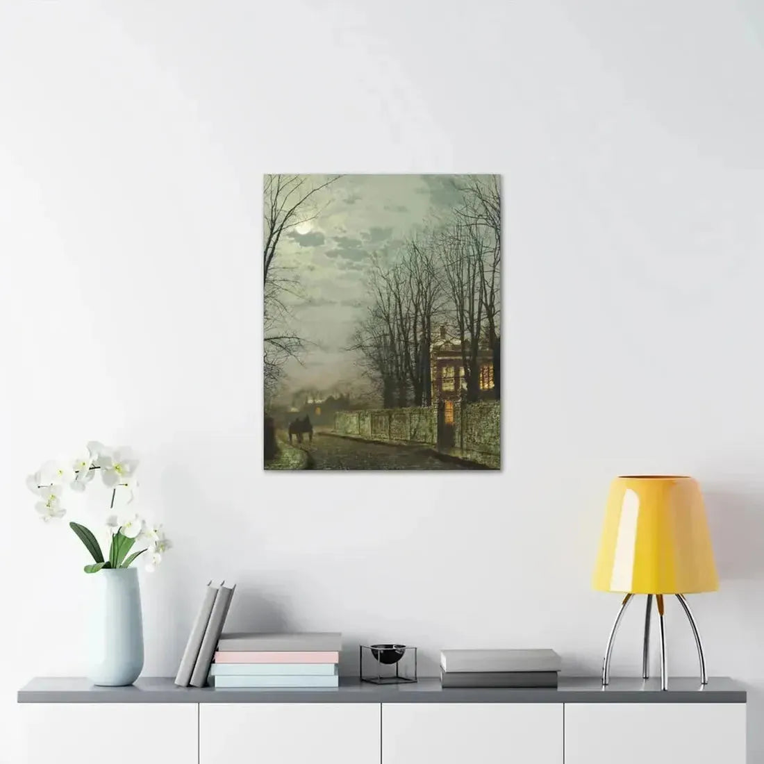 John Atkinson Grimshaw (1836-1893) A Wintry Moon 1886 - Canvas Wall Art - The Sticker Space