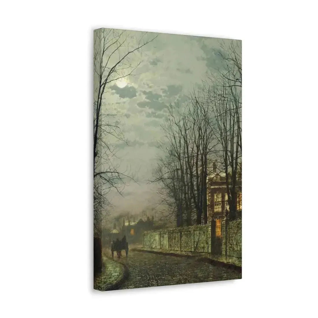 John Atkinson Grimshaw (1836-1893) A Wintry Moon 1886 - Canvas Wall Art - The Sticker Space