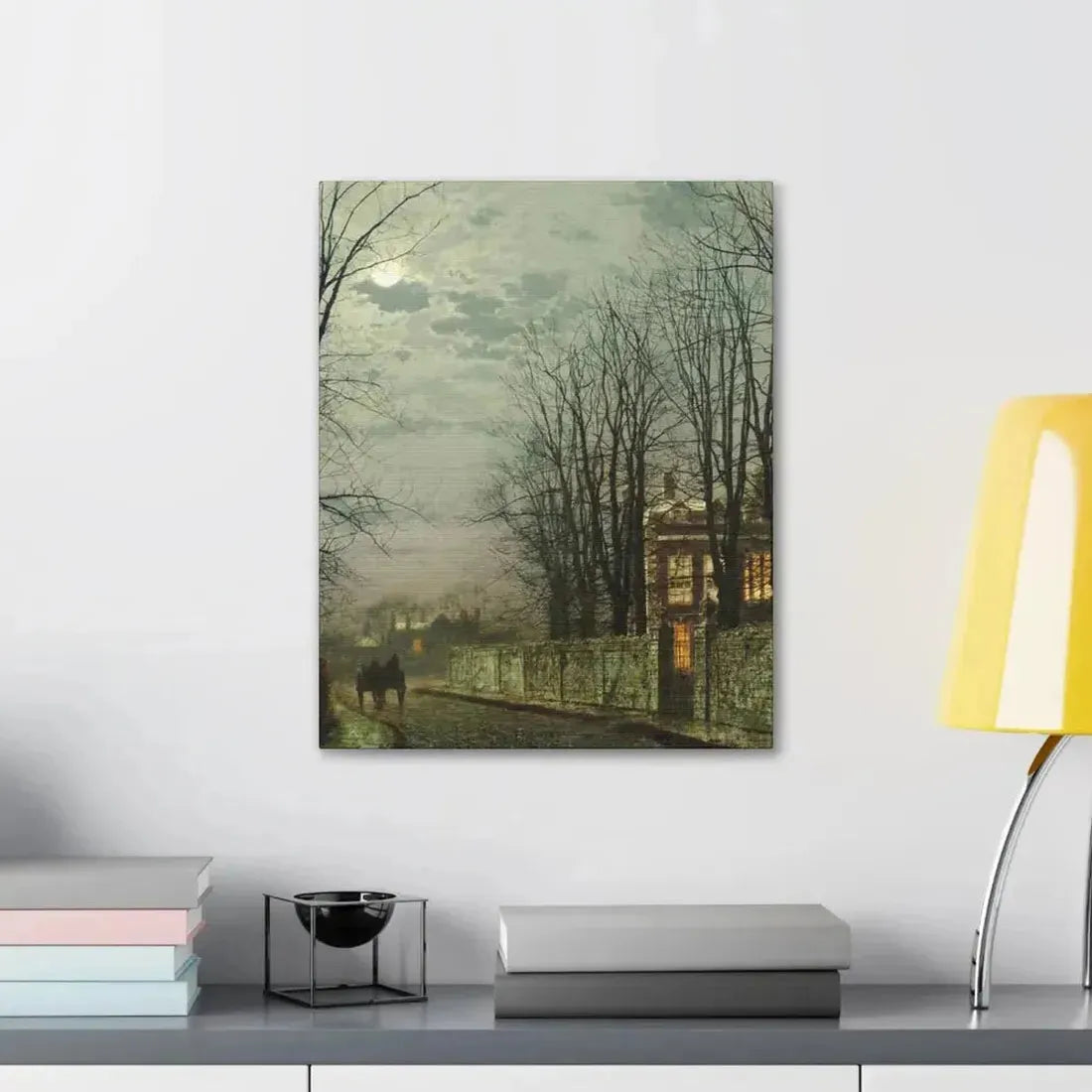 John Atkinson Grimshaw (1836-1893) A Wintry Moon 1886 - Canvas Wall Art - The Sticker Space