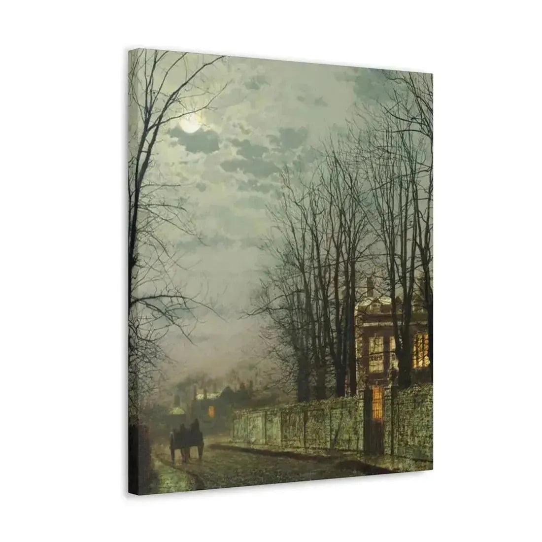 John Atkinson Grimshaw (1836-1893) A Wintry Moon 1886 - Canvas Wall Art - The Sticker Space