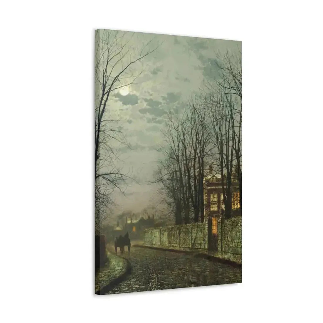 John Atkinson Grimshaw (1836-1893) A Wintry Moon 1886 - Canvas Wall Art - The Sticker Space