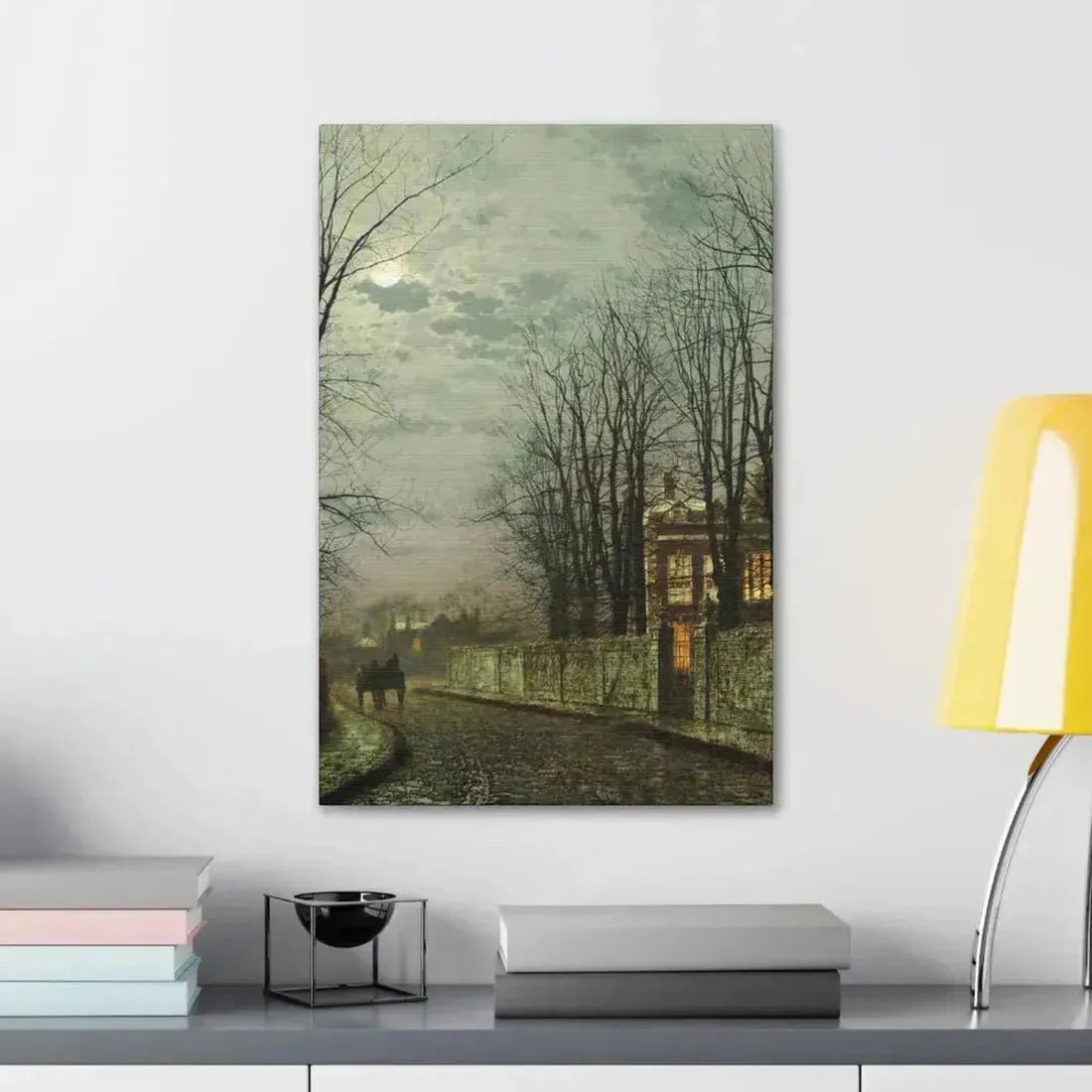 John Atkinson Grimshaw (1836-1893) A Wintry Moon 1886 - Canvas Wall Art - The Sticker Space