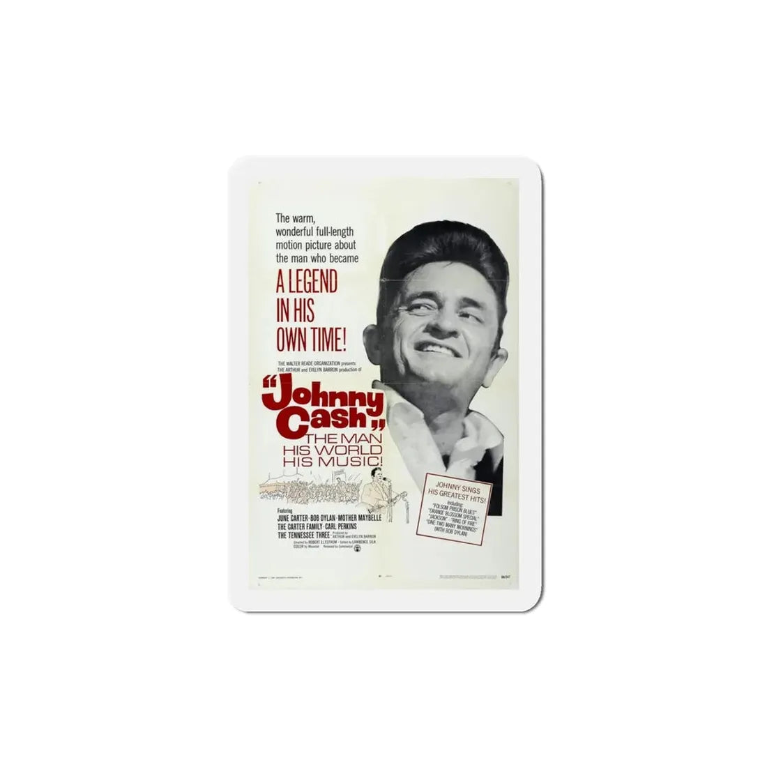 Johnny Cash The Man His World His Music 1969 Movie Poster Refrigerator Magnet - The Sticker Space