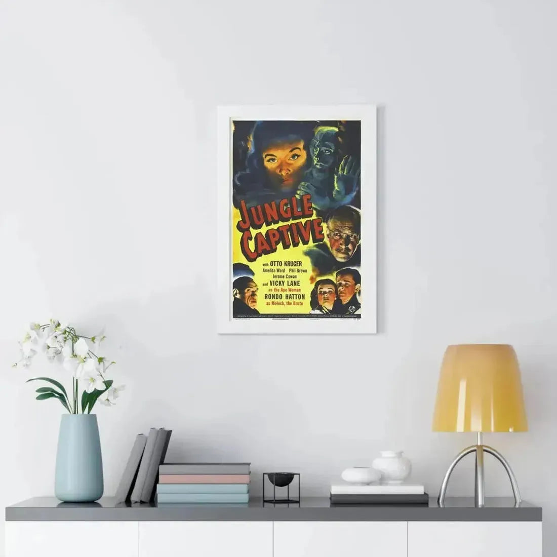 JUNGLE CAPTIVE 1945 - Framed Movie Poster - The Sticker Space