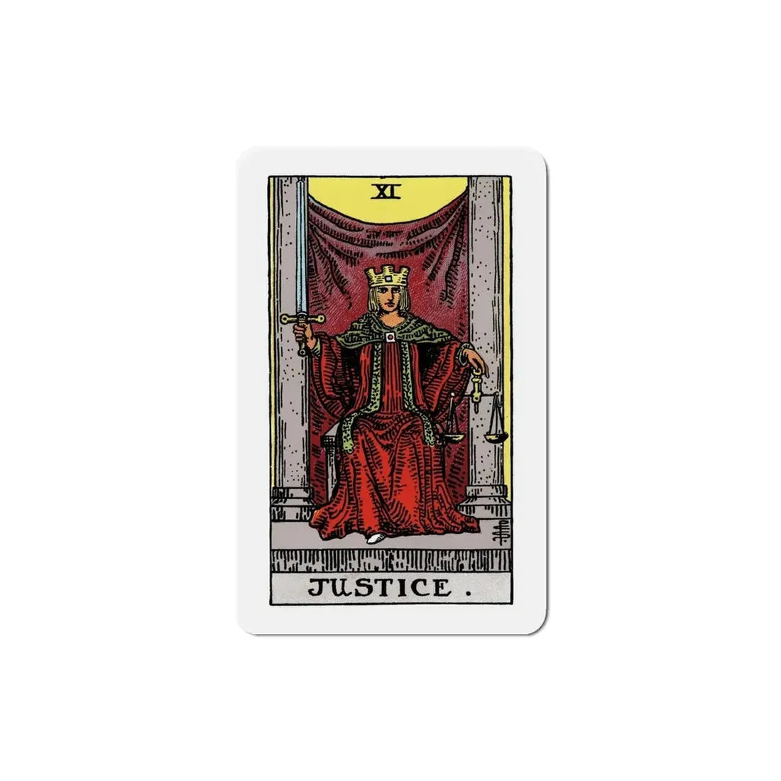 Justice (Tarot Card) Refrigerator Magnet - The Sticker Space