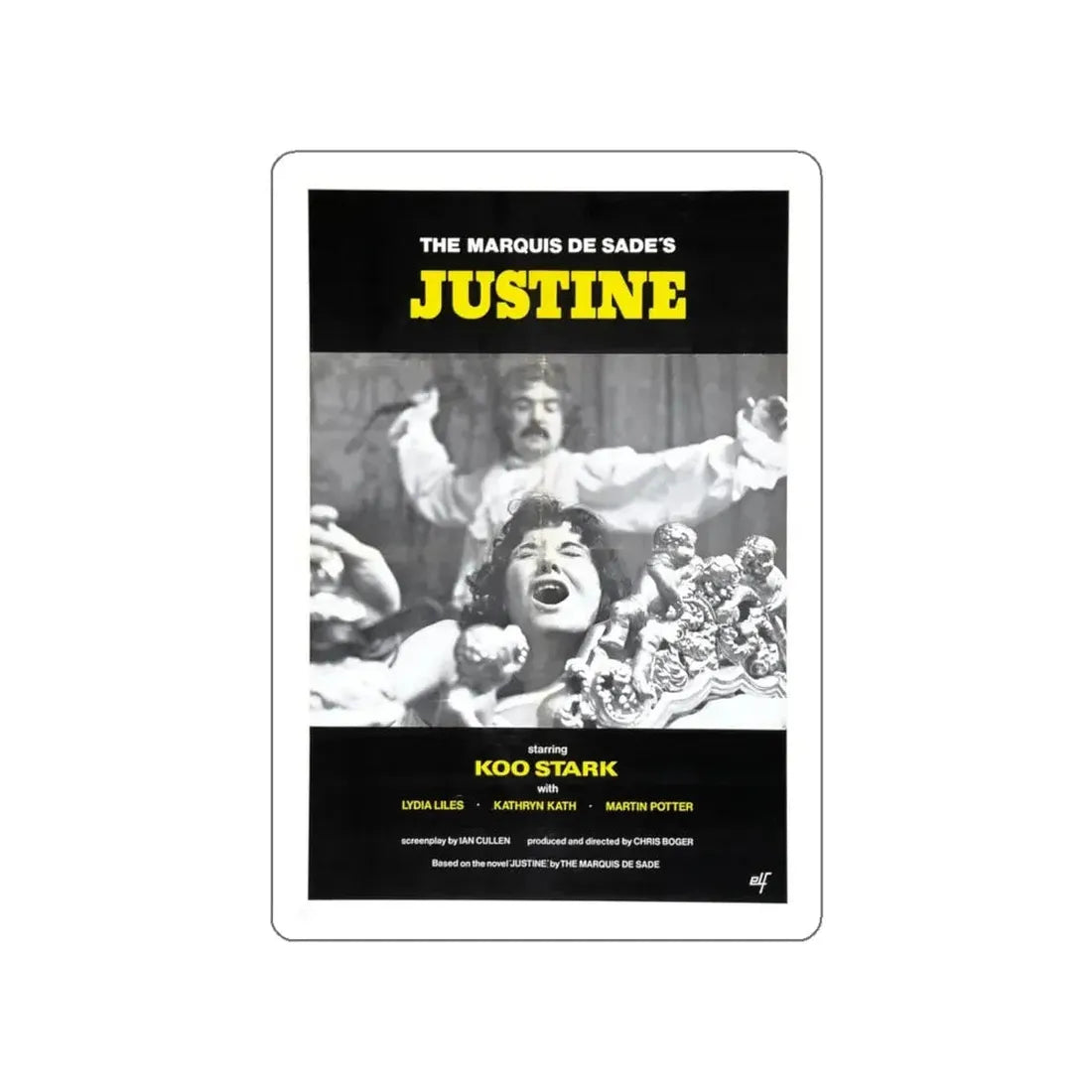 JUSTINE (CRUEL PASSION) 1977 Movie Poster STICKER Vinyl Die-Cut Decal - The Sticker Space