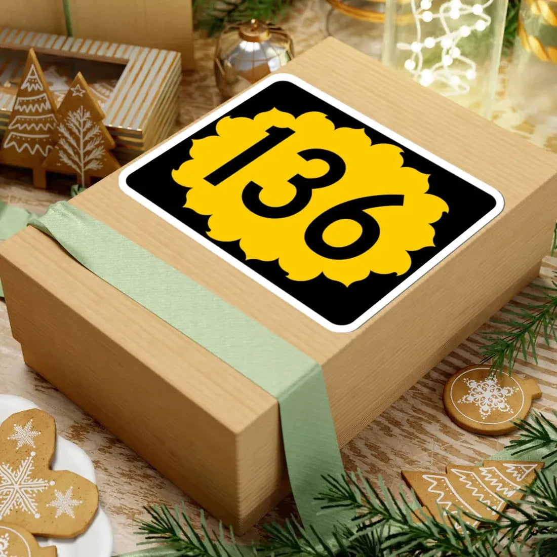 K-136 (Kansas) (Road Sign) STICKER Vinyl Kiss-Cut Decal - The Sticker Space