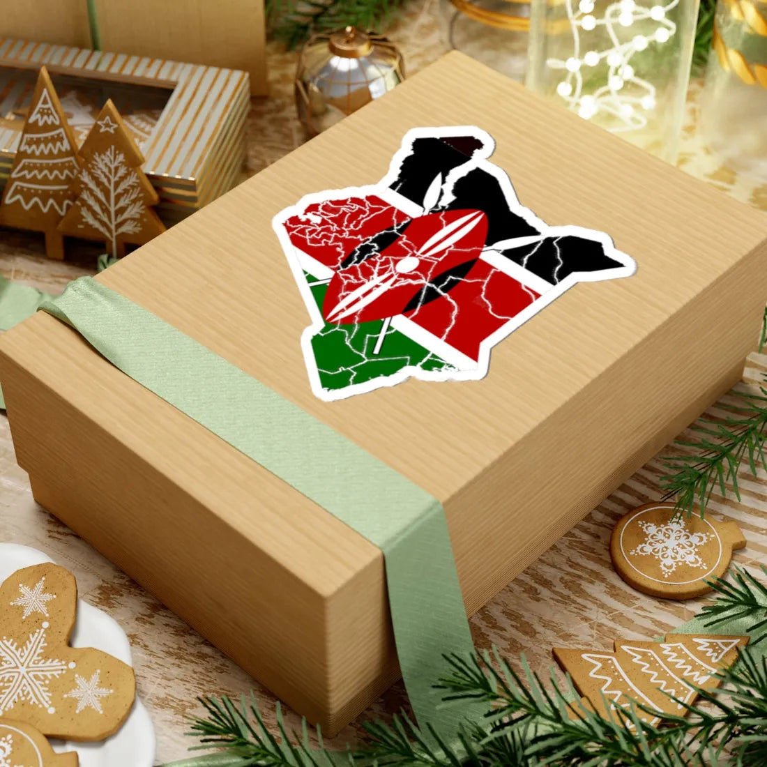 Kenya flag map (Kenya) STICKER Vinyl Kiss-Cut Decal - The Sticker Space