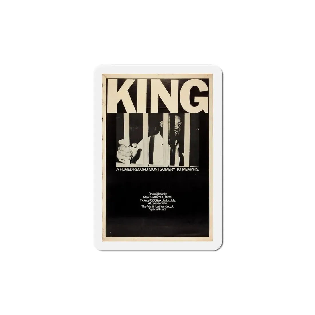 King A Filmed Record Montgomery to Memphis 1970 Movie Poster Refrigerator Magnet - The Sticker Space