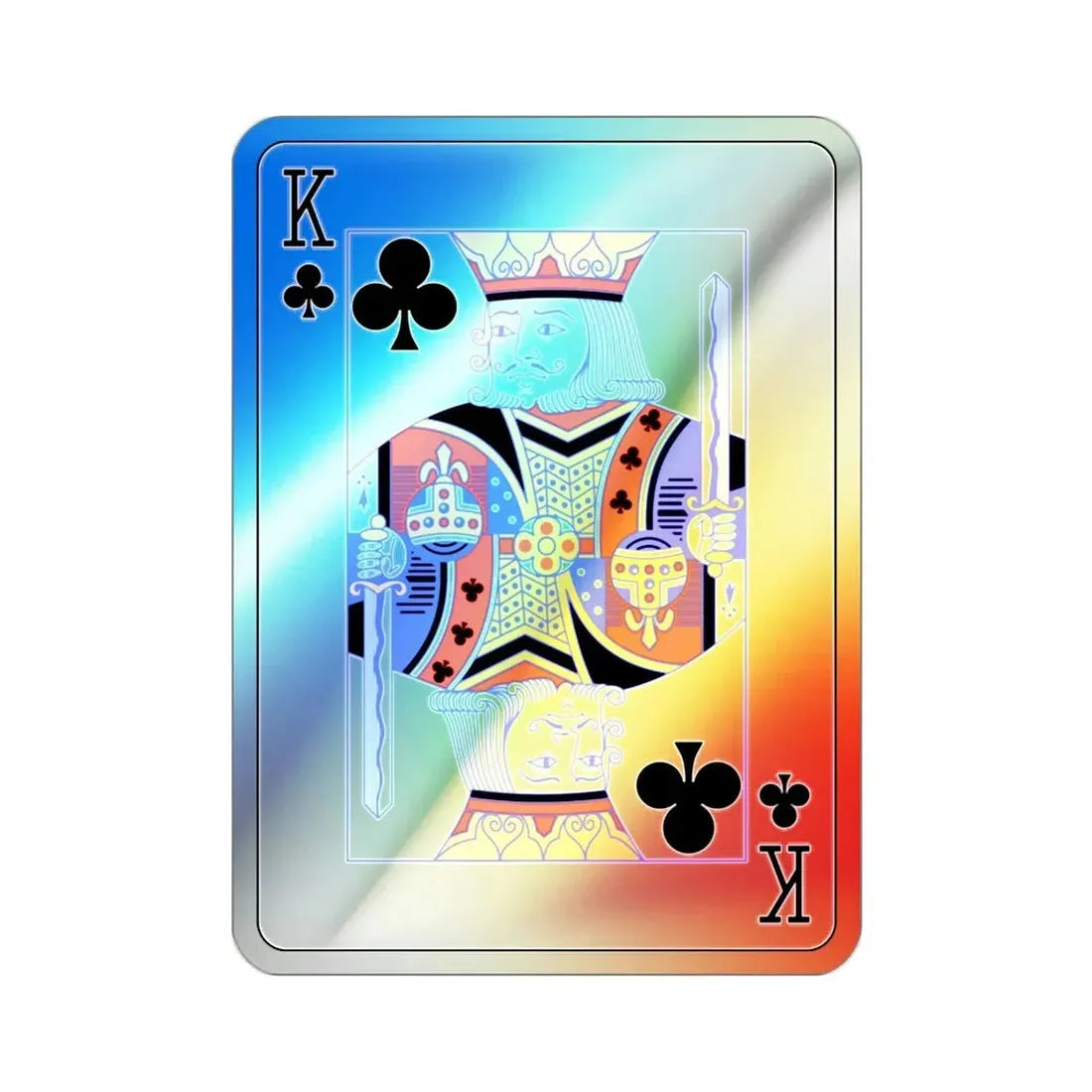 King of Clubs Playing Card Holographic STICKER Die-Cut Vinyl Decal - The Sticker Space
