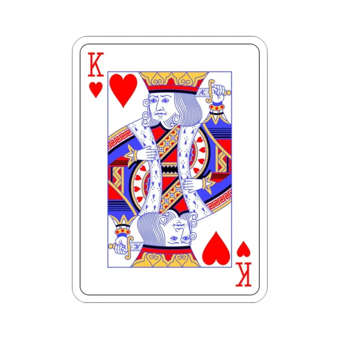 King of Hearts Playing Card STICKER Vinyl Die-Cut Decal - The Sticker Space