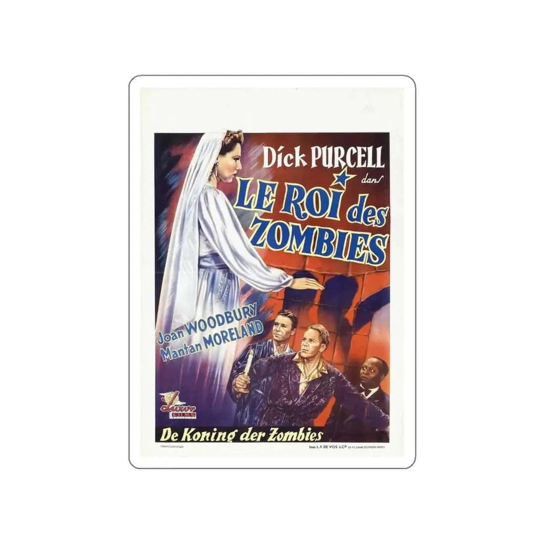 KING OF THE ZOMBIES (BELGIAN) 1941 Movie Poster STICKER Vinyl Die-Cut Decal - The Sticker Space