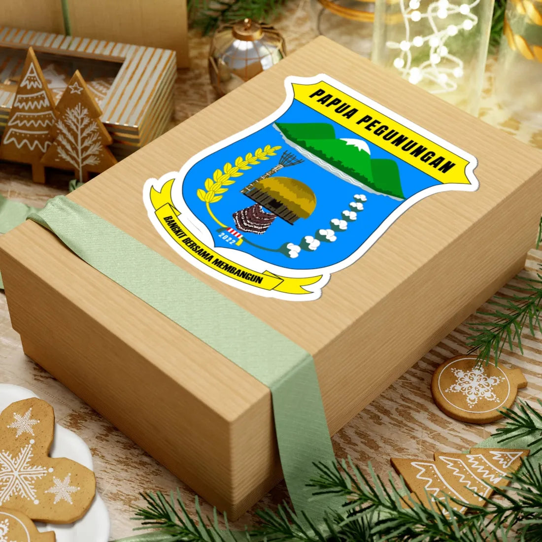 Lambang Papua Pegunungan (Indonesia) (Coat of Arms) STICKER Vinyl Kiss-Cut Decal - The Sticker Space