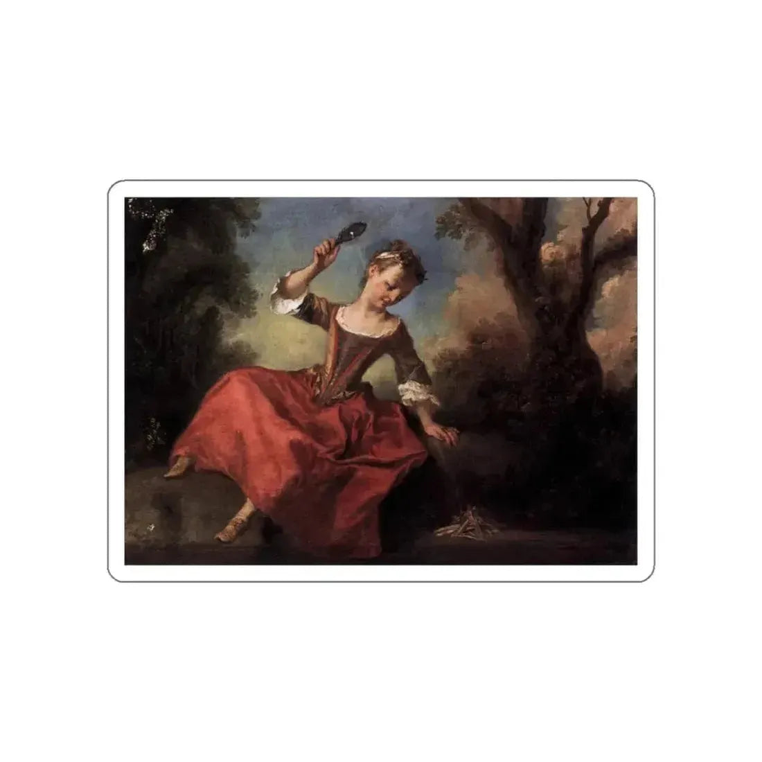 LANCRET, Nicolas - The Burning Glass (Artwork) STICKER Vinyl Die-Cut Decal - The Sticker Space