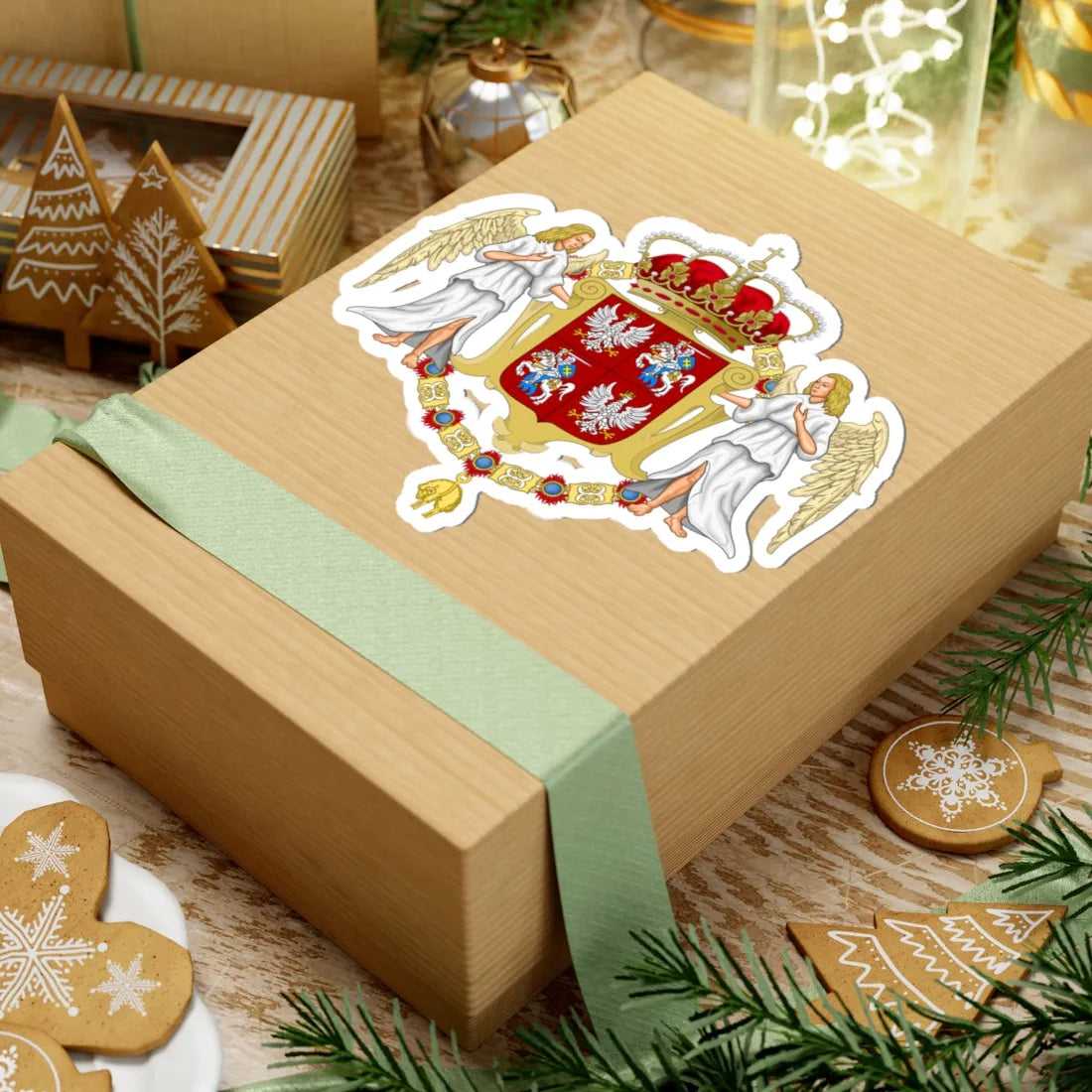 Large coat of arms of polish-lithuanian commonwealth under jagiellon (Lithuania) (Coat of Arms) STICKER Vinyl Kiss-Cut Decal - The Sticker Space