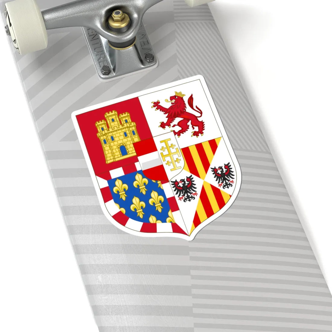 Lesser Arms of Charles V of Naples and III of Sicily (Spain) (Coat of Arms) STICKER Vinyl Kiss-Cut Decal - The Sticker Space