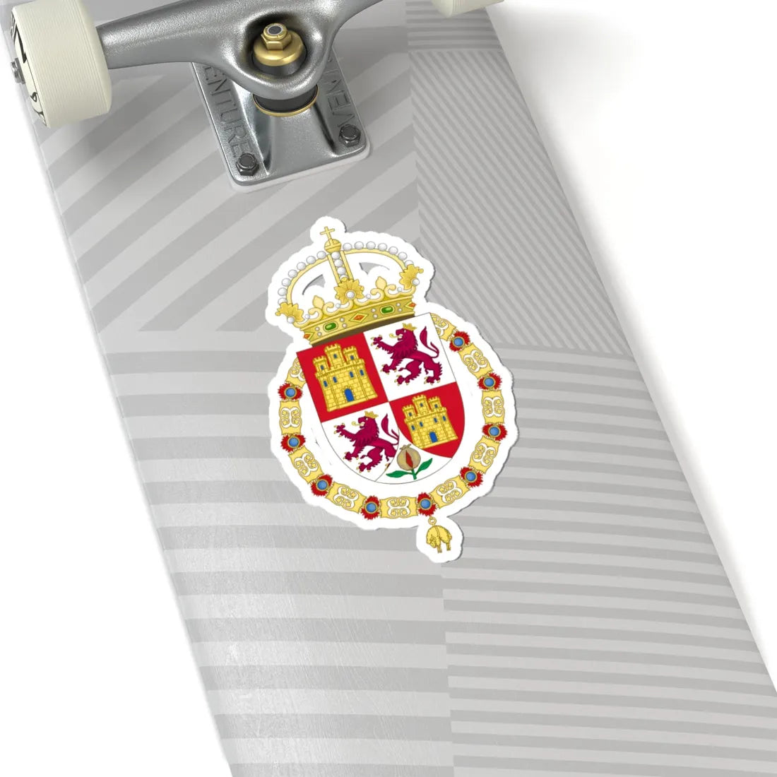 Lesser Royal Coat of Arms of Spanish Monarch 1580-c.1668 (Spain) (Coat of Arms) STICKER Vinyl Kiss-Cut Decal - The Sticker Space