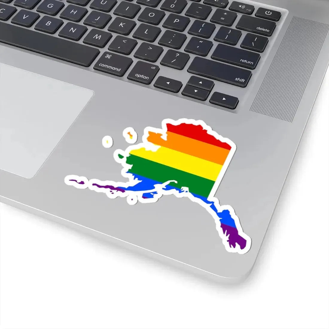 LGBT flag map of Alaska (United States) STICKER Vinyl Kiss-Cut Decal - The Sticker Space
