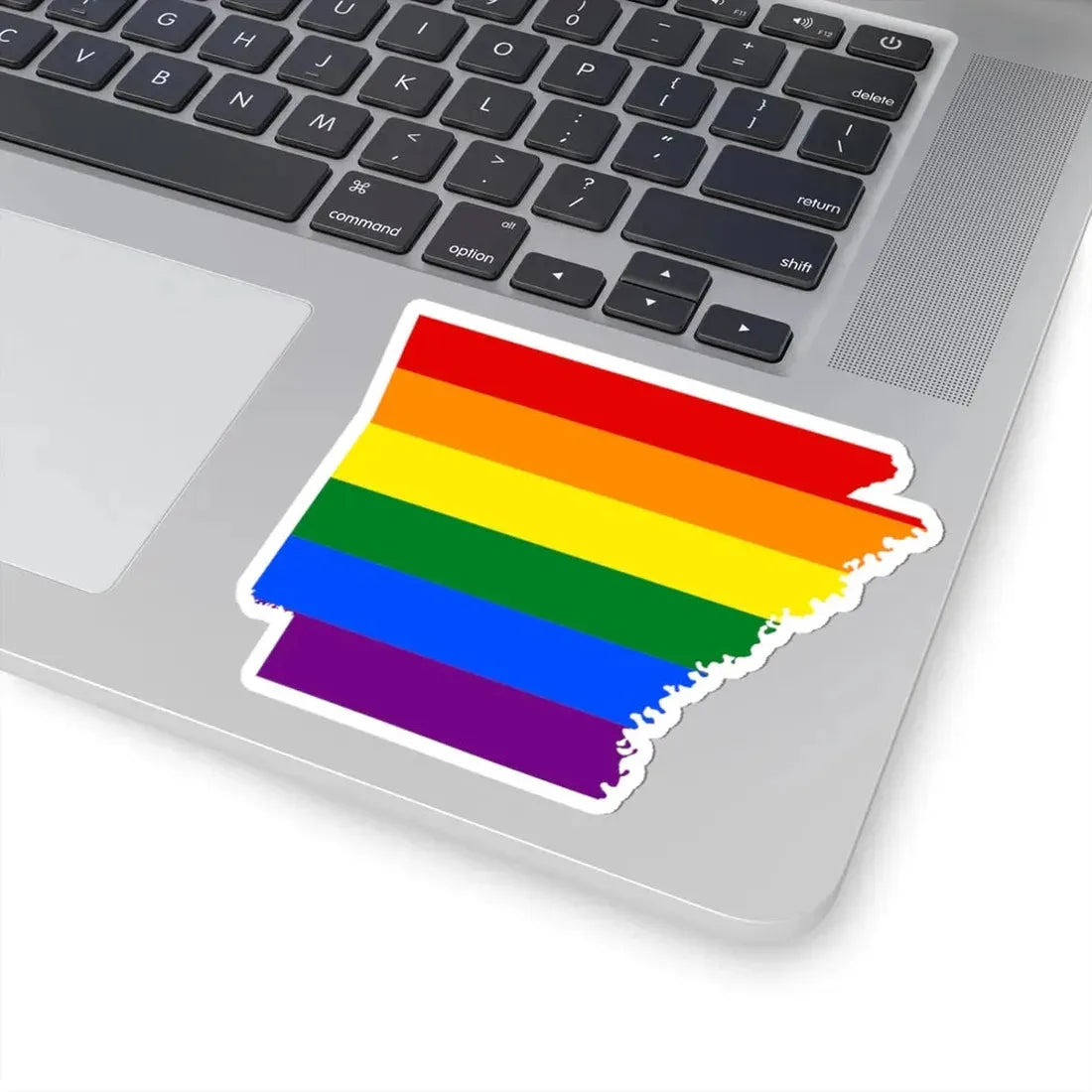 LGBT flag map of Arkansas (United States) STICKER Vinyl Kiss-Cut Decal - The Sticker Space