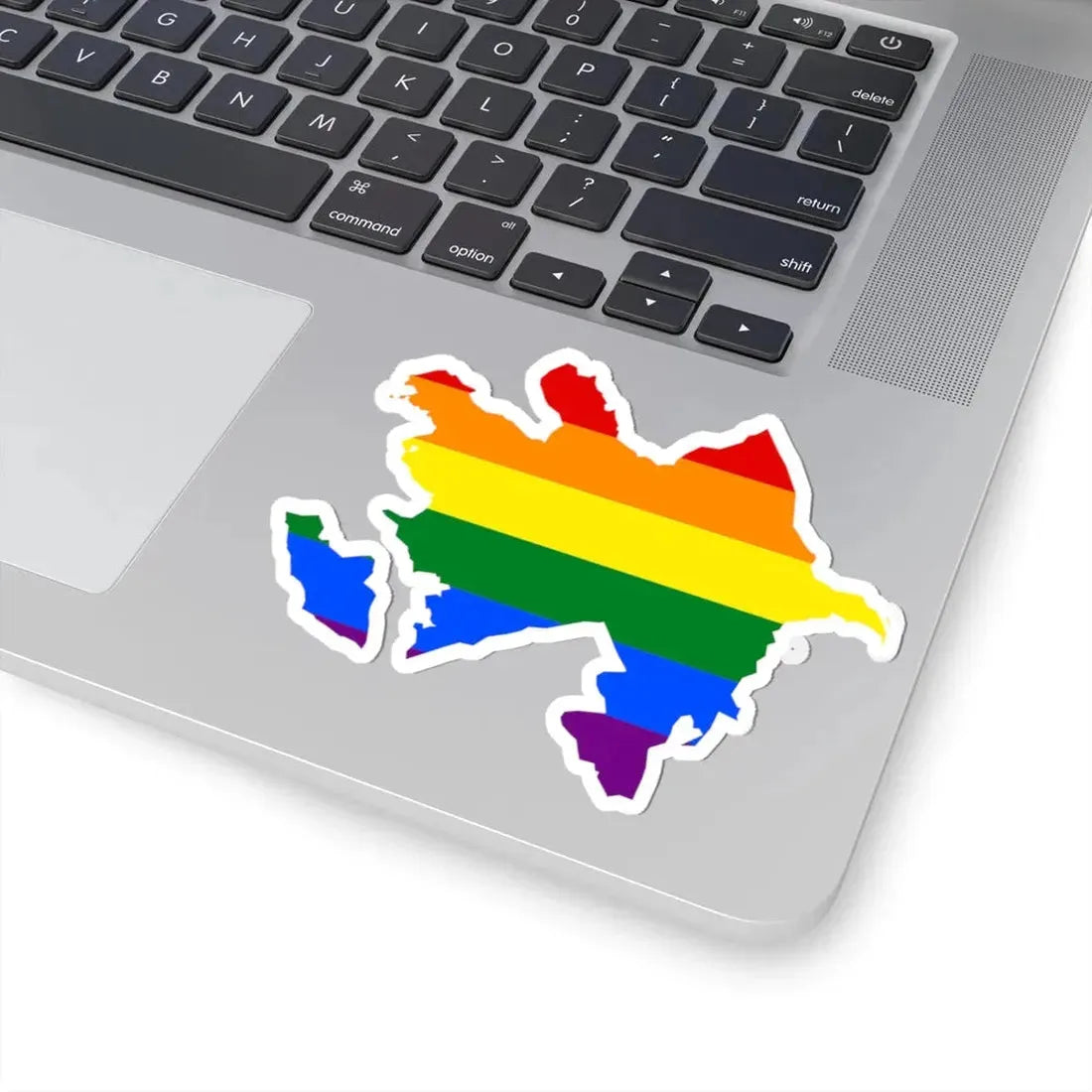 LGBT flag map of Azerbaijan (Azerbaijan) STICKER Vinyl Kiss-Cut Decal - The Sticker Space