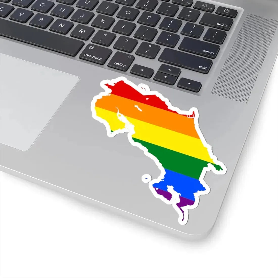 LGBT flag map of Costa Rica (Costa Rica) STICKER Vinyl Kiss-Cut Decal - The Sticker Space