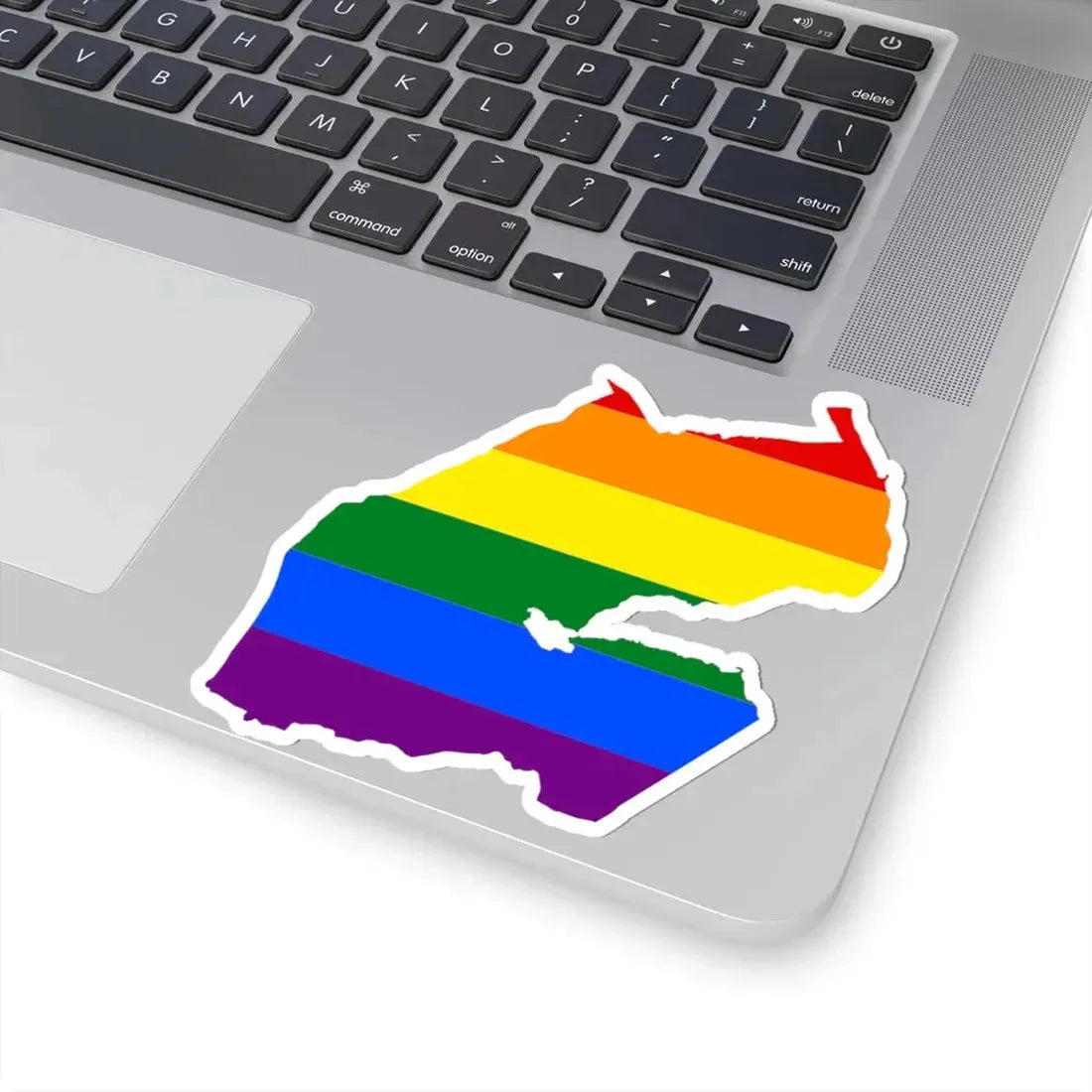 LGBT flag map of Djibouti (Djibouti) STICKER Vinyl Kiss-Cut Decal - The Sticker Space