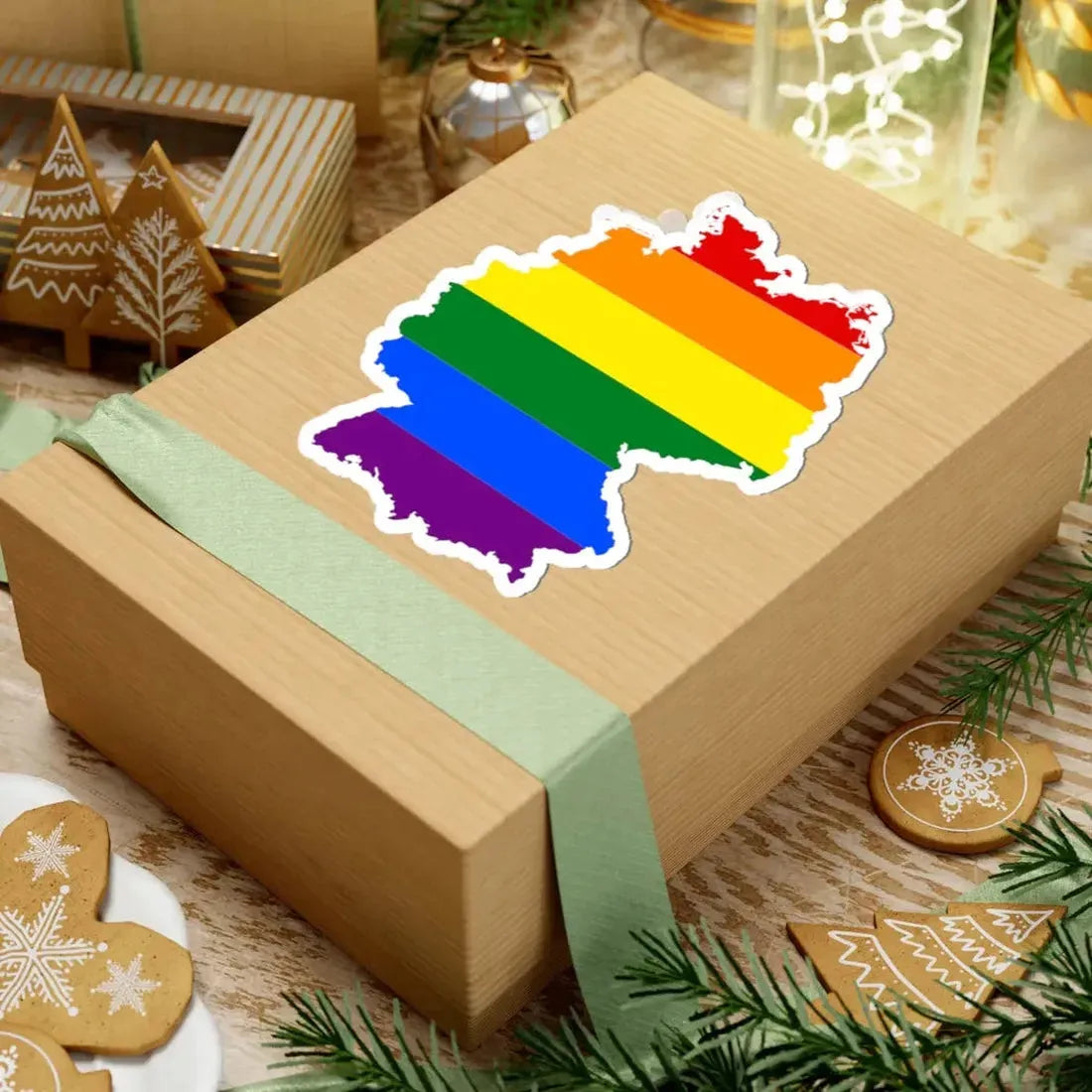 LGBT flag map of Germany (Germany) STICKER Vinyl Kiss-Cut Decal - The Sticker Space