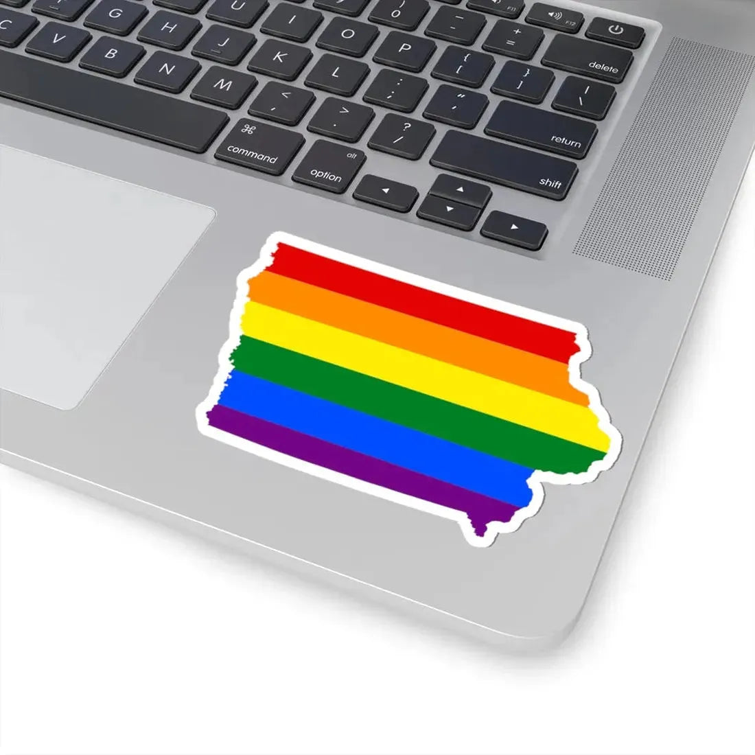 LGBT flag map of Iowa (United States) STICKER Vinyl Kiss-Cut Decal - The Sticker Space