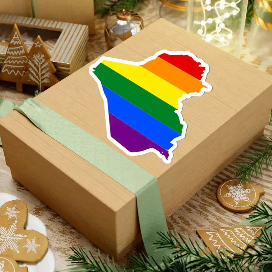 LGBT flag map of Iraq (Iraq) STICKER Vinyl Kiss-Cut Decal - The Sticker Space