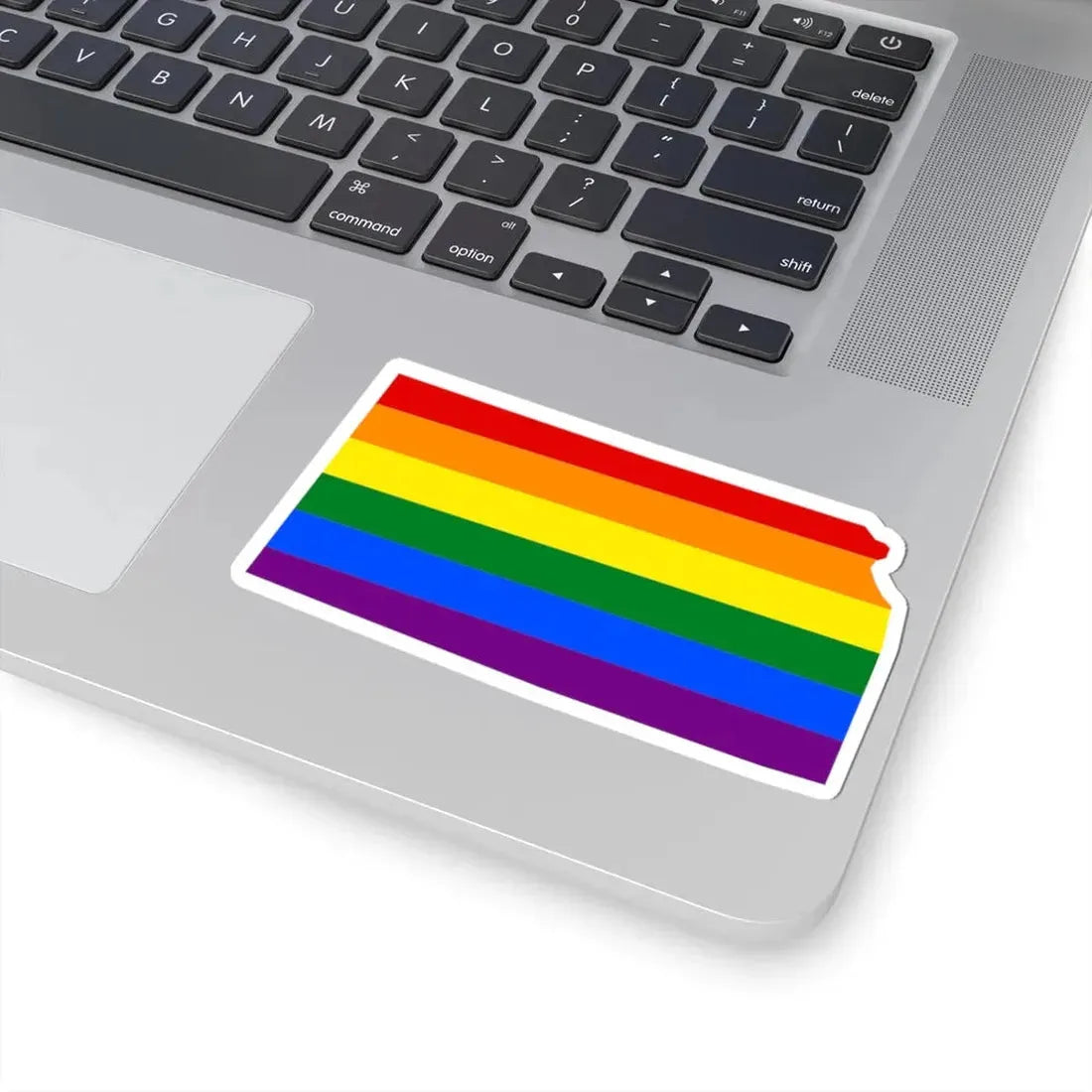 LGBT flag map of Kansas (United States) STICKER Vinyl Kiss-Cut Decal - The Sticker Space
